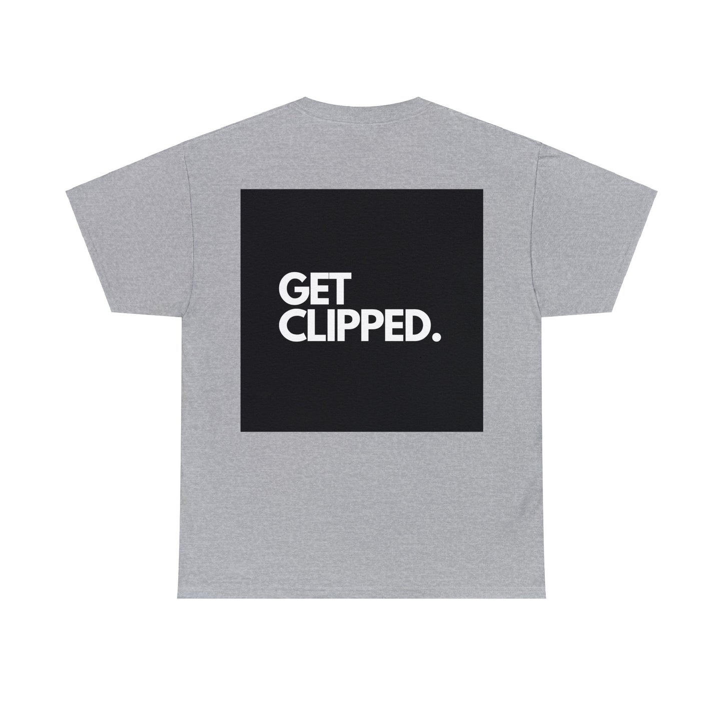 Classic Heavy Cotton Tee Get Clipped design with CAQ Classic Logo